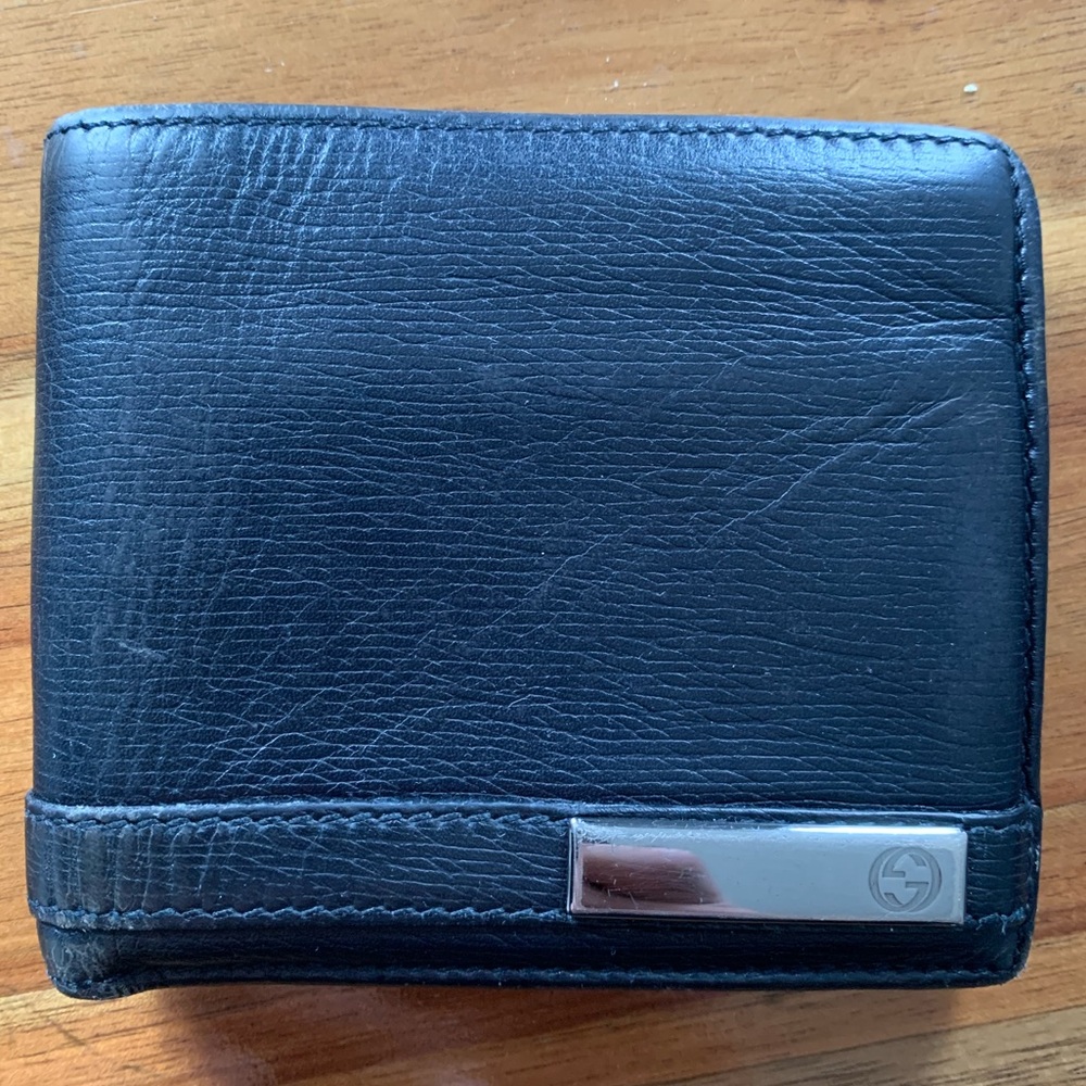 Gucci blue leather wallet, genuine